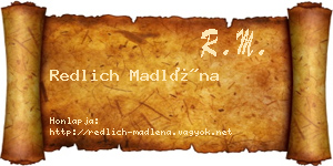 Redlich Madléna névjegykártya